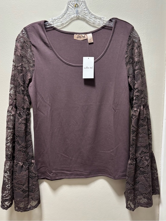 willow & root Tops - Willow - root Mauve Raisin Lace Bell Sleeve Long Sleeve Tee Size Small New Tags